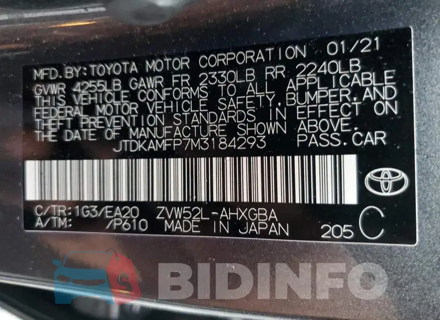 JTDKAMFP7M3184293 Photo# 12