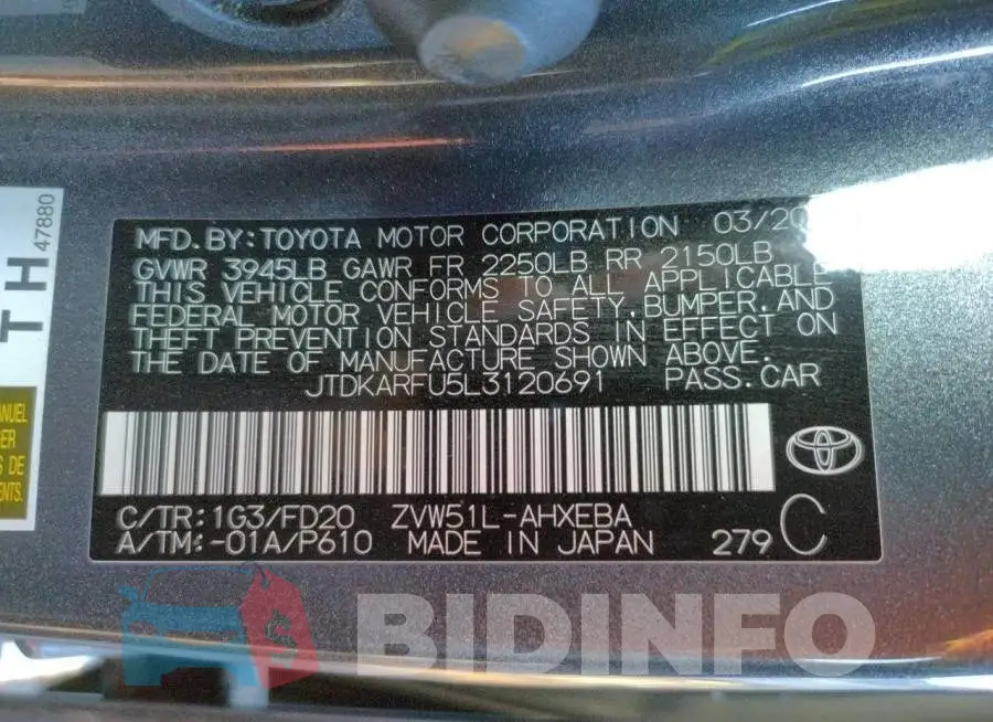 JTDKARFU5L3120691 Photo# 12