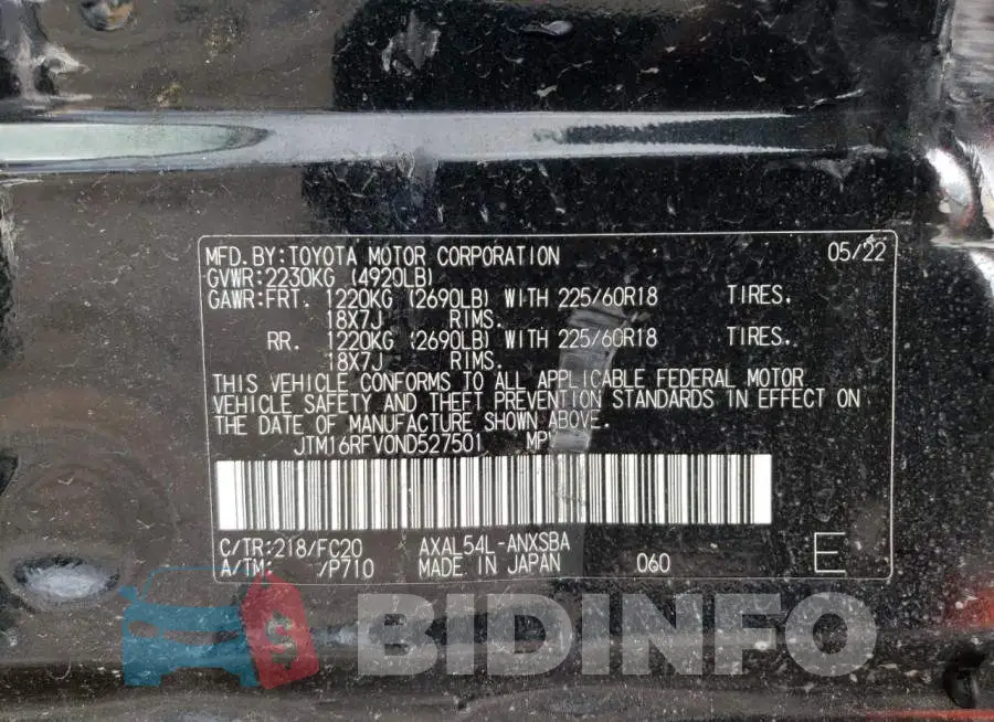 JTM16RFV0ND527501 Photo# 13
