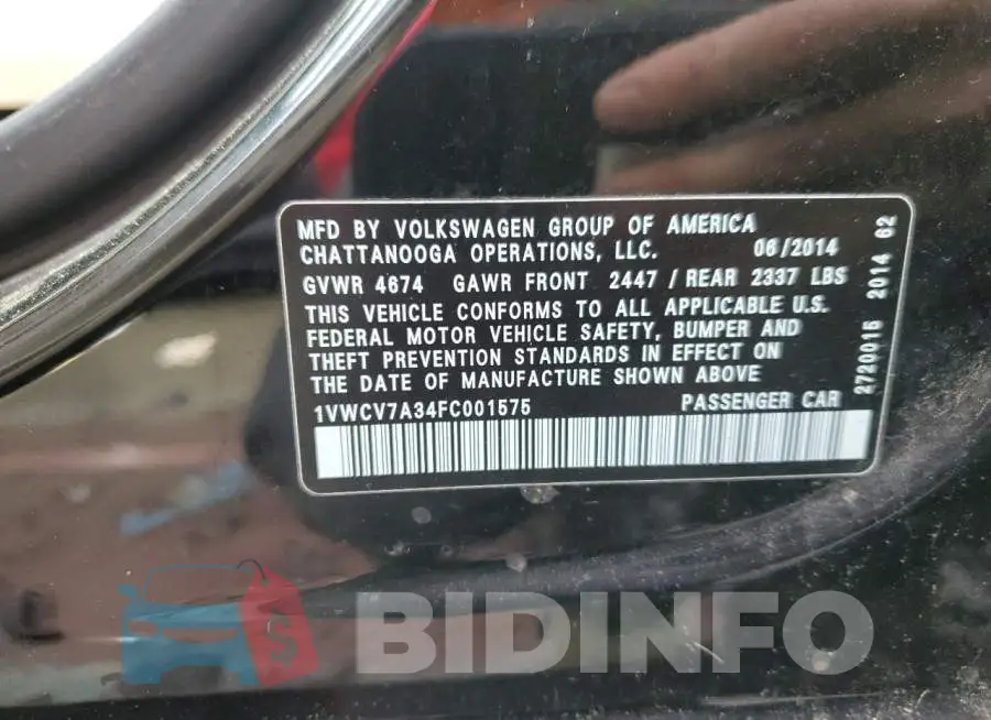 1VWCV7A34FC001575 Photo# 12