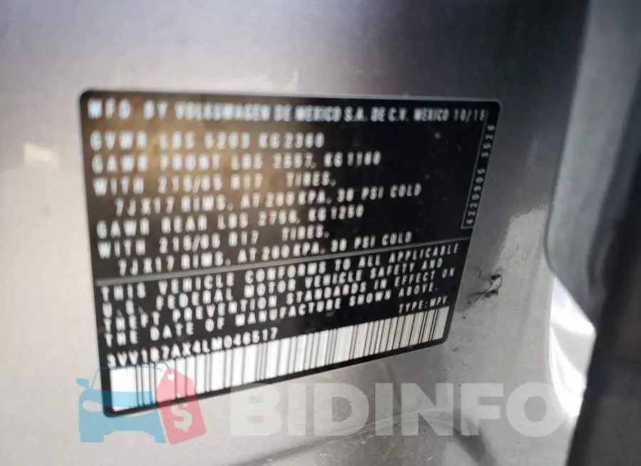 3VV1B7AX4LM046517 Photo# 13
