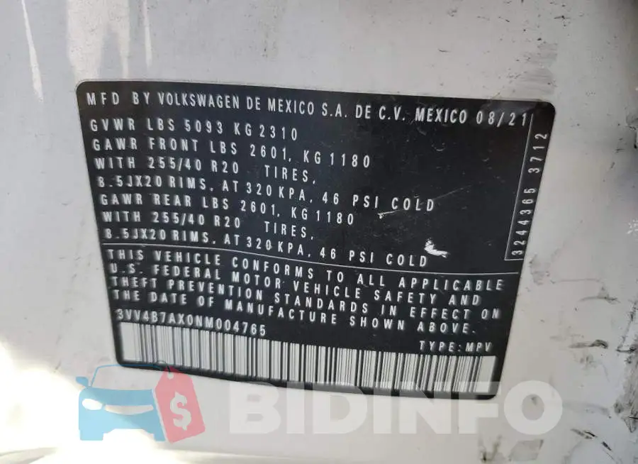 3VV4B7AX0NM004765 Photo# 14