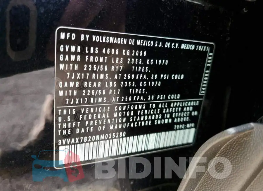 3VVAX7B20NM035280 Photo# 13