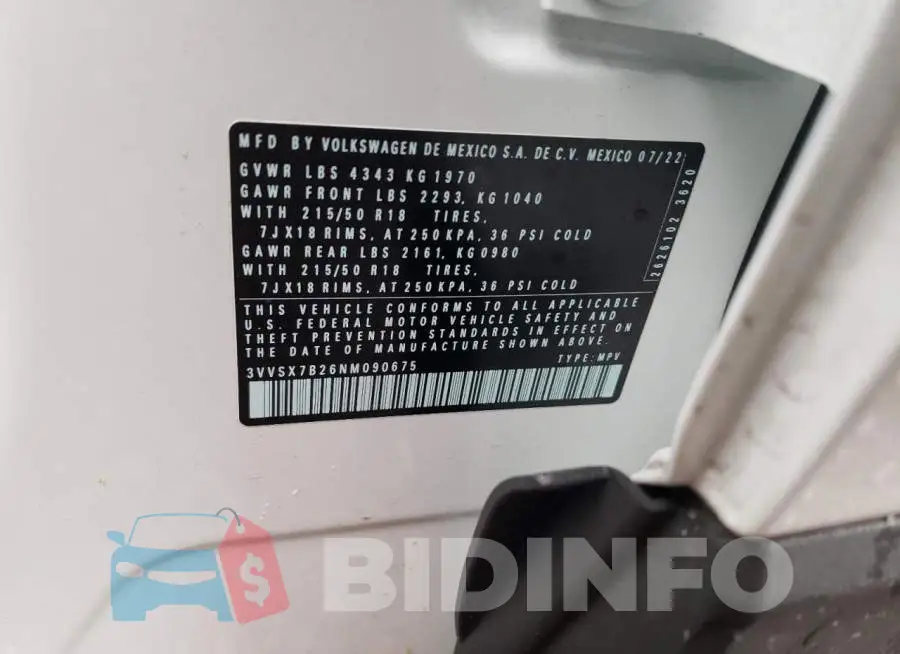 3VVSX7B26NM090675 Photo# 13