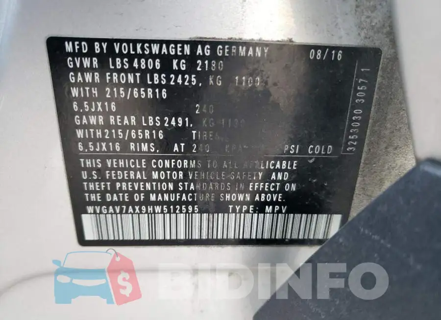 WVGAV7AX9HW512595 Photo# 12