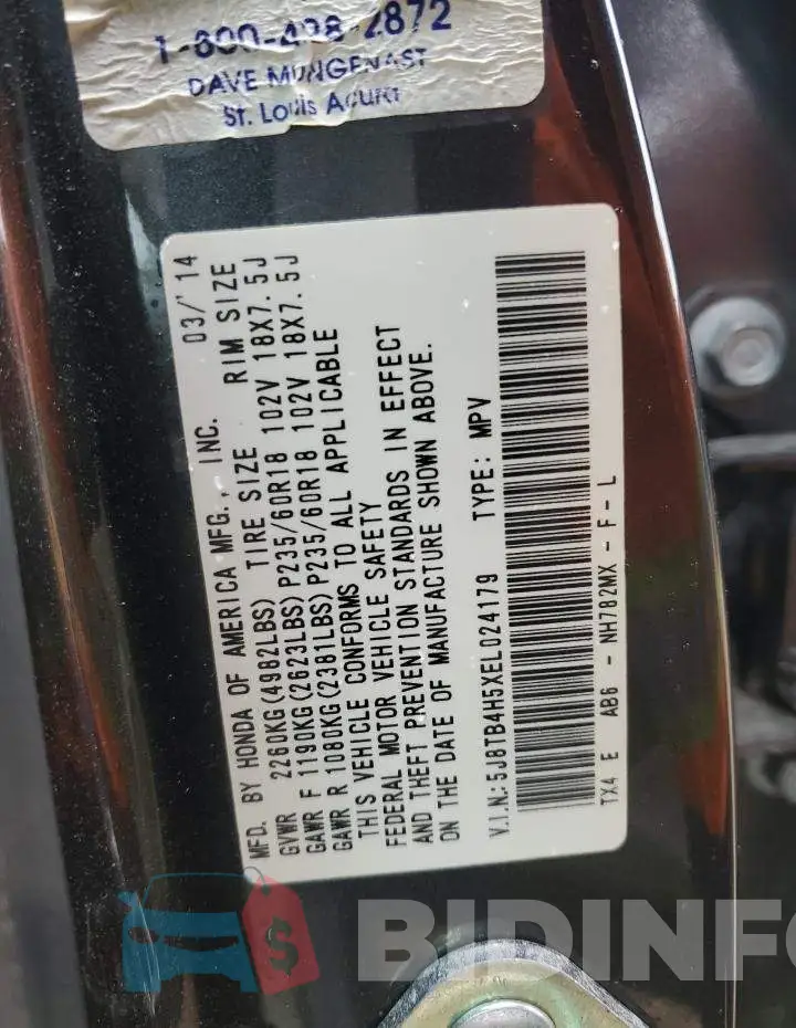 5J8TB4H5XEL024179 Photo# 13