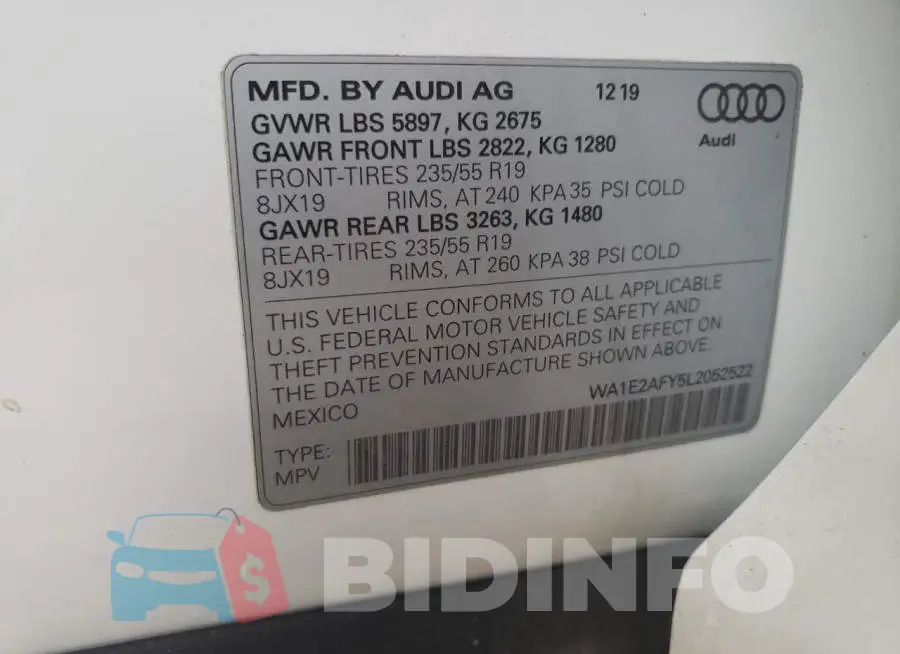 WA1E2AFY5L2052522 Photo# 13
