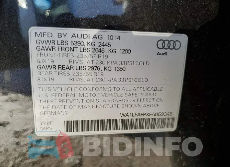 WA1LFAFPXFA059348 Photo# 13