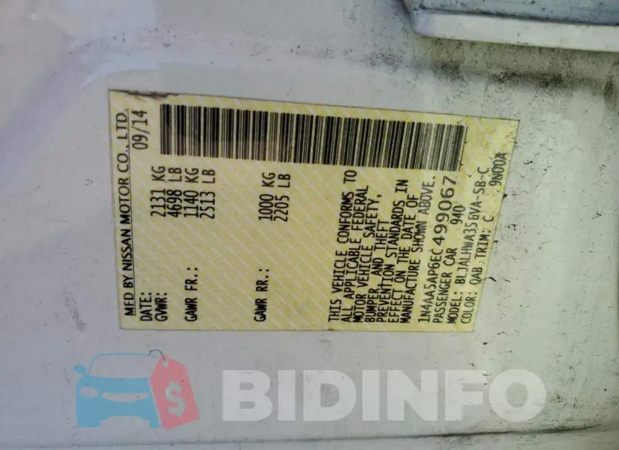 1N4AA5AP6EC499067 Photo# 12