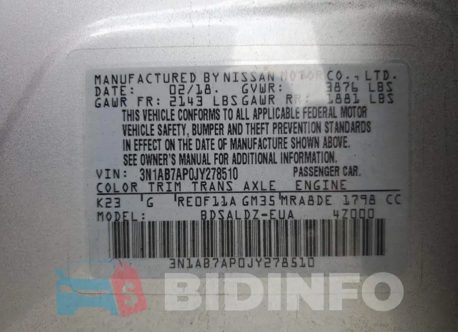 3N1AB7AP0JY278510 Photo# 12