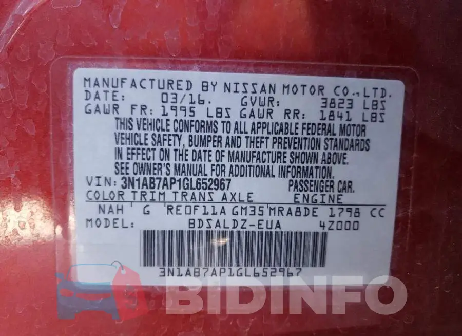 3N1AB7AP1GL652967 Photo# 13