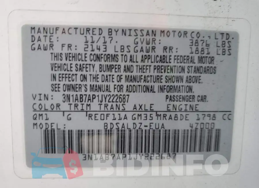 3N1AB7AP1JY222687 Photo# 13