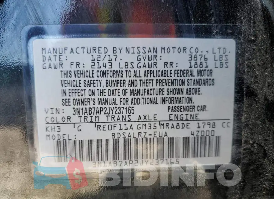 3N1AB7AP2JY237165 Photo# 12