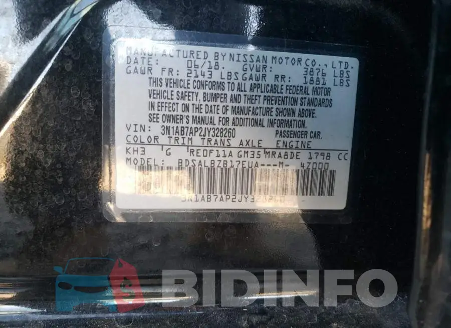 3N1AB7AP2JY328260 Photo# 12