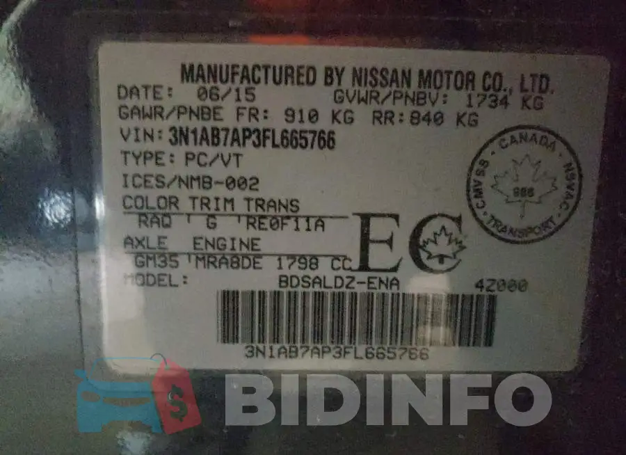 3N1AB7AP3FL665766 Photo# 13