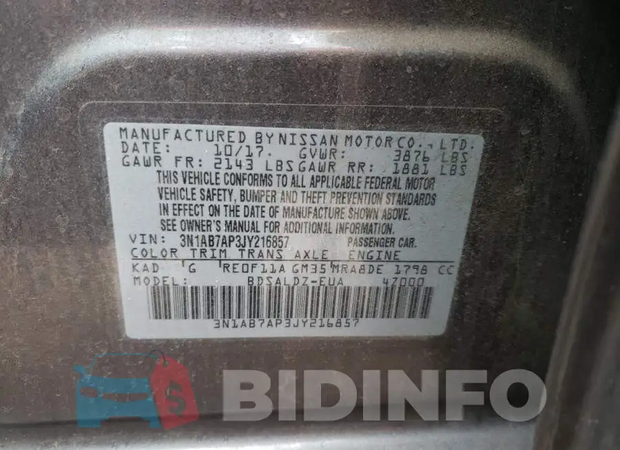 3N1AB7AP3JY216857 Photo# 12