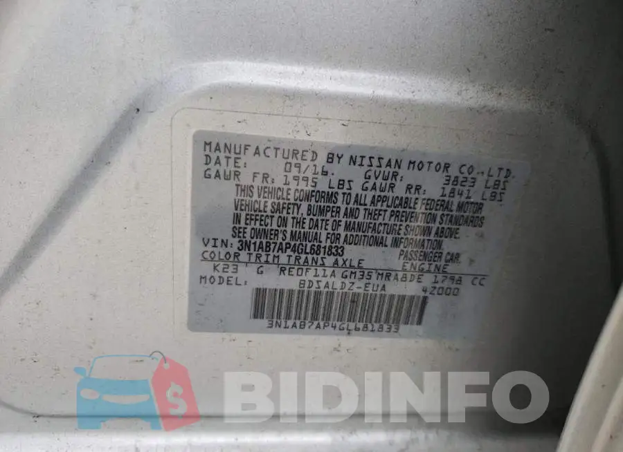 3N1AB7AP4GL681833 Photo# 12