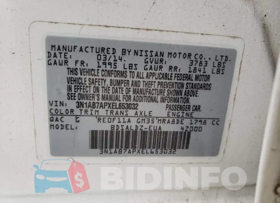 3N1AB7APXEL653032 Photo# 12