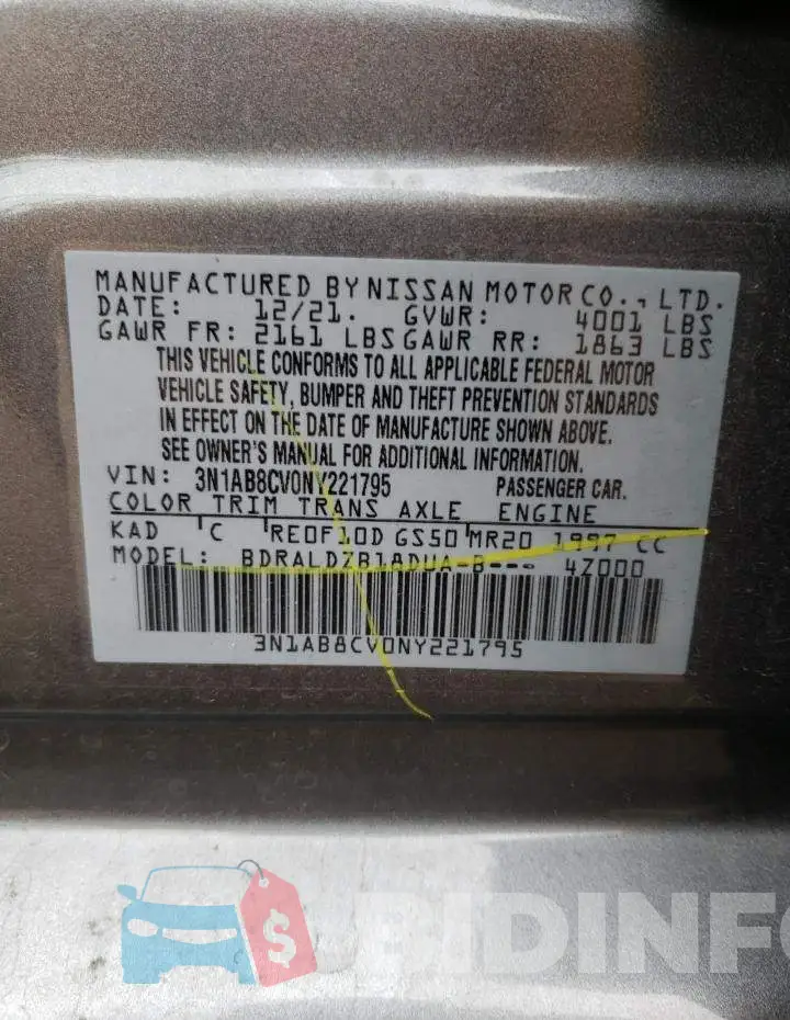 3N1AB8CV0NY221795 Photo# 12