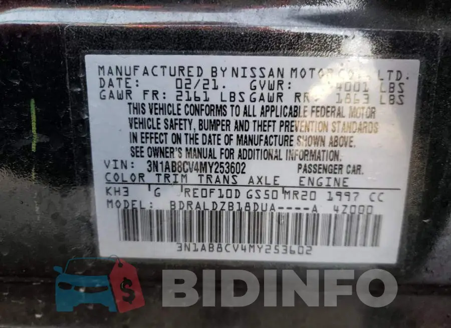 3N1AB8CV4MY253602 Photo# 13