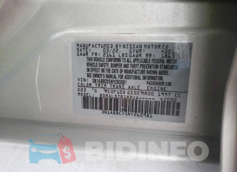 3N1AB8CV5NY260981 Photo# 12