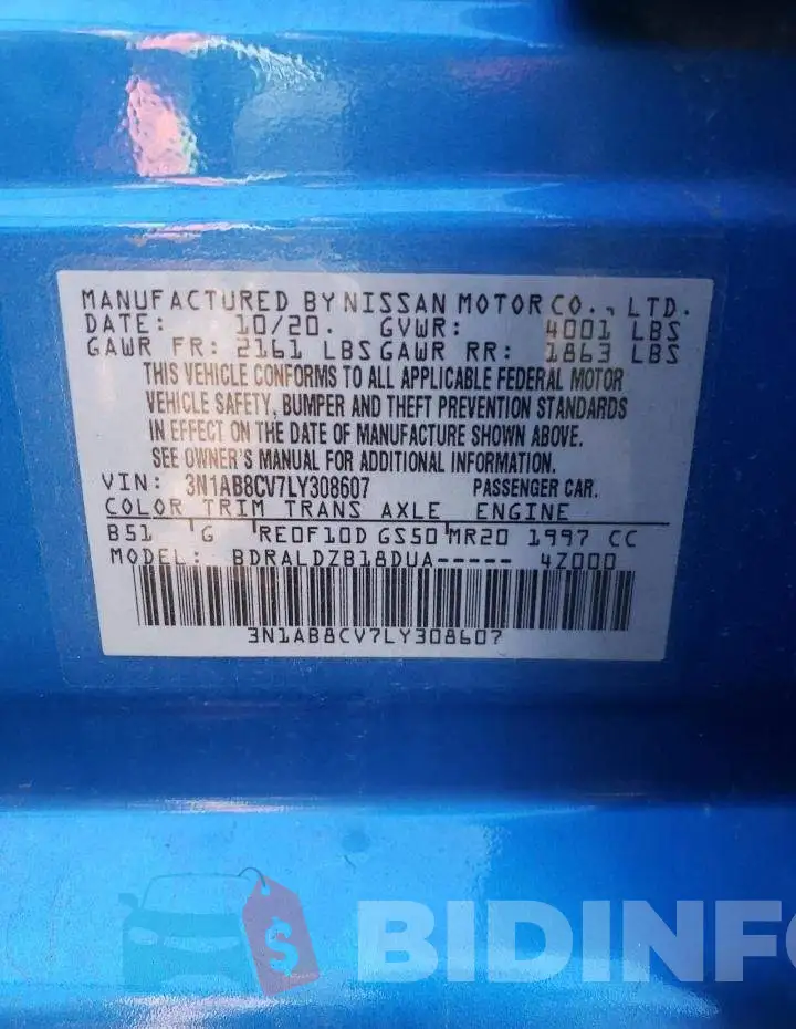 3N1AB8CV7LY308607 Photo# 12
