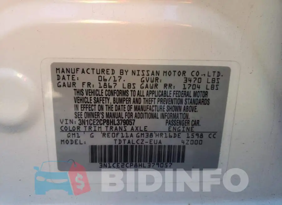 3N1CE2CP8HL379057 Photo# 12