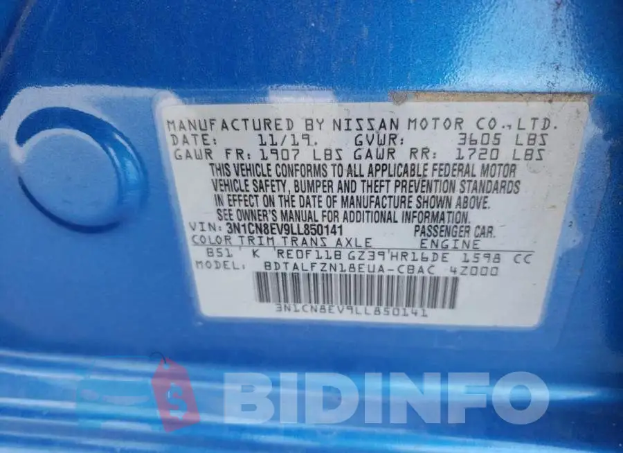 3N1CN8EV9LL850141 Photo# 13
