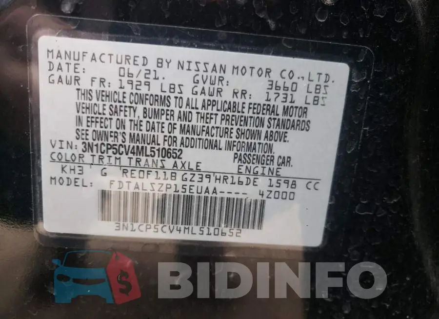 3N1CP5CV4ML510652 Photo# 12