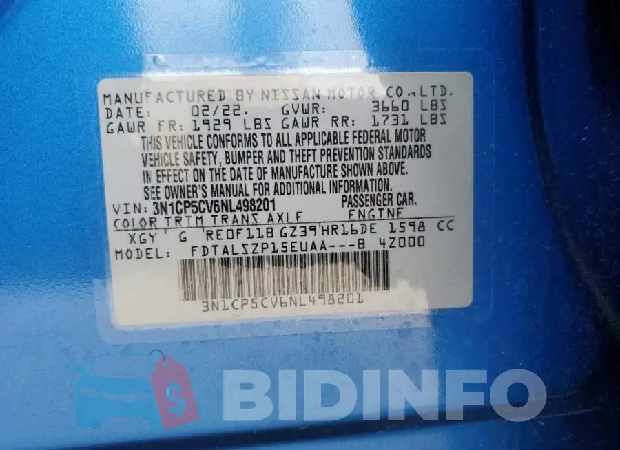 3N1CP5CV6NL498201 Photo# 13