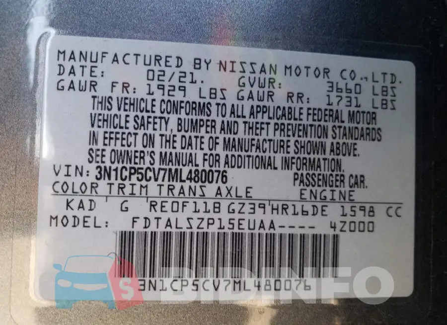 3N1CP5CV7ML480076 Photo# 12