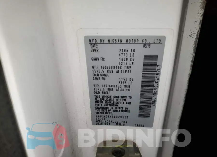 3N6CM0KN5JK698767 Photo# 12