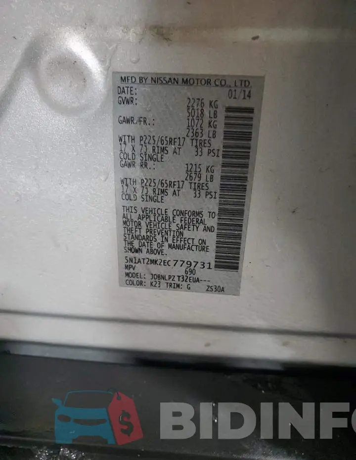 5N1AT2MK2EC779731 Photo# 12