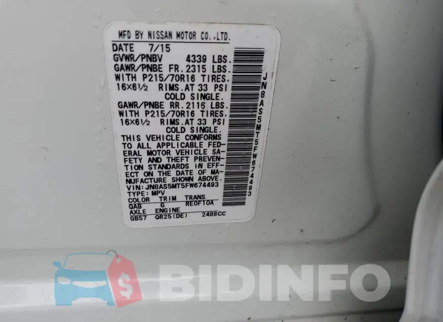 JN8AS5MT5FW674493 Photo# 13