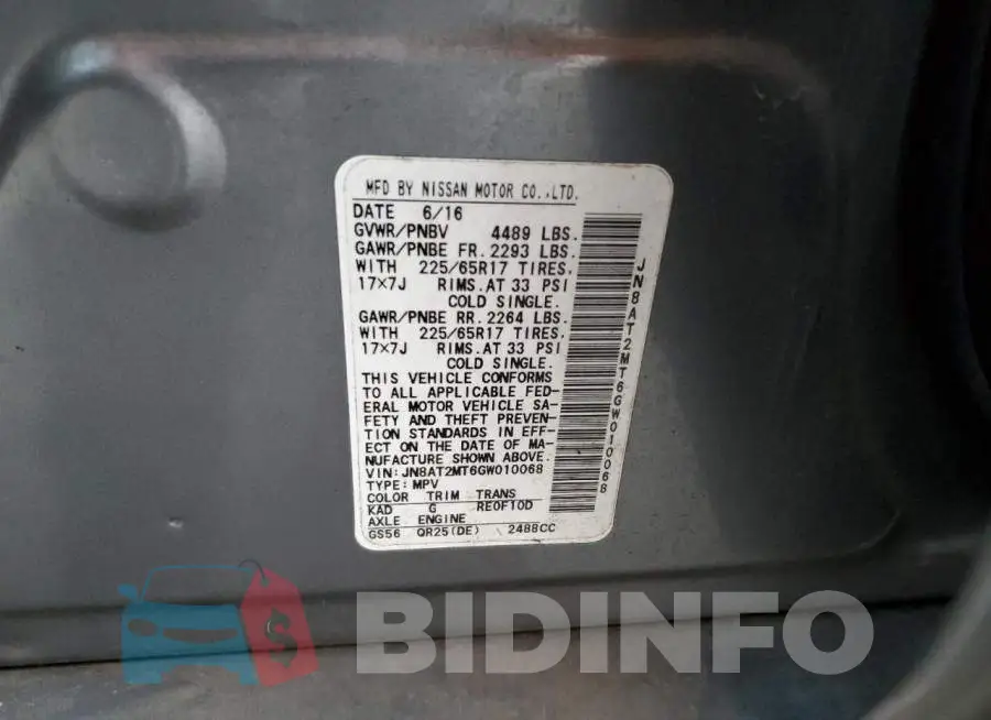 JN8AT2MT6GW010068 Photo# 14