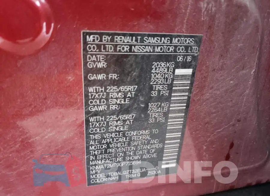 KNMAT2MT9GP715694 Photo# 14