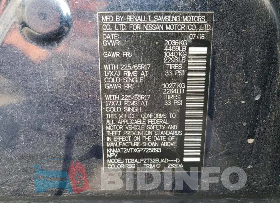 KNMAT2MTXGP725893 Photo# 13