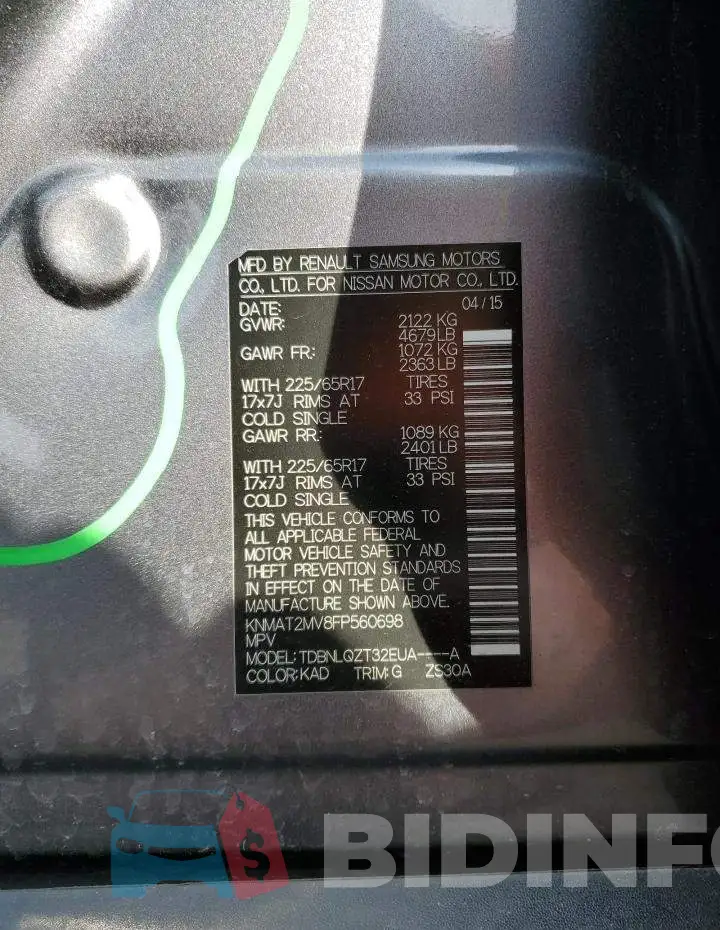 KNMAT2MV8FP560698 Photo# 14