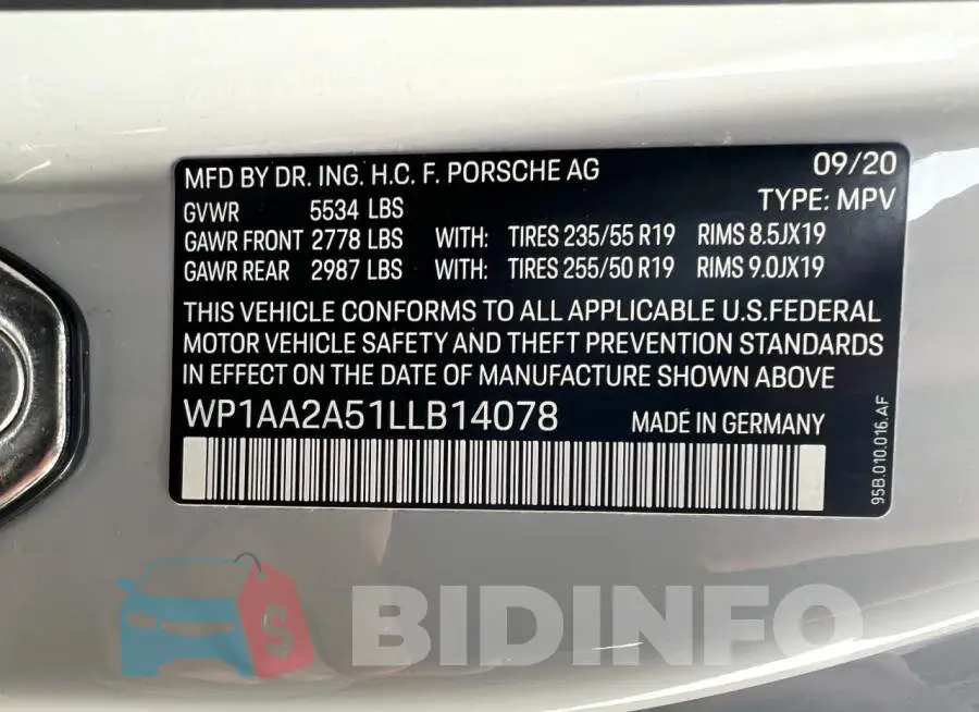WP1AA2A51LLB14078 Photo# 10