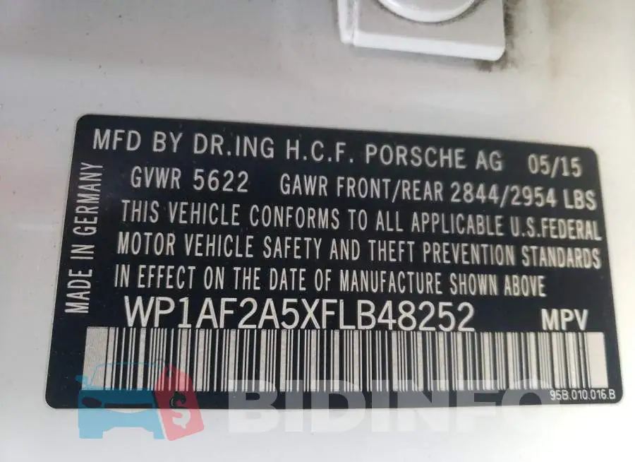 WP1AF2A5XFLB48252 Photo# 13