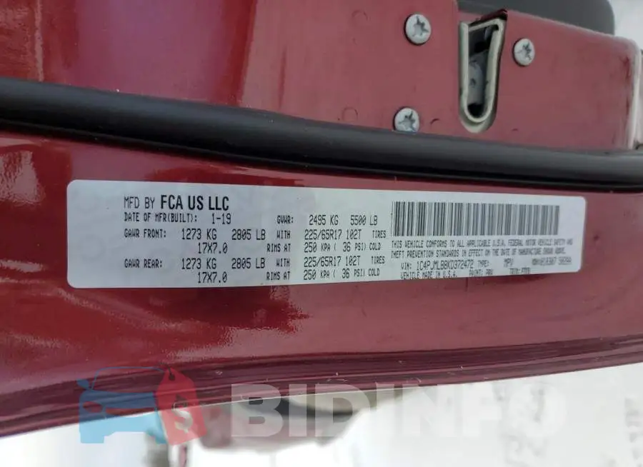 1C4PJMLB8KD372472 Photo# 14