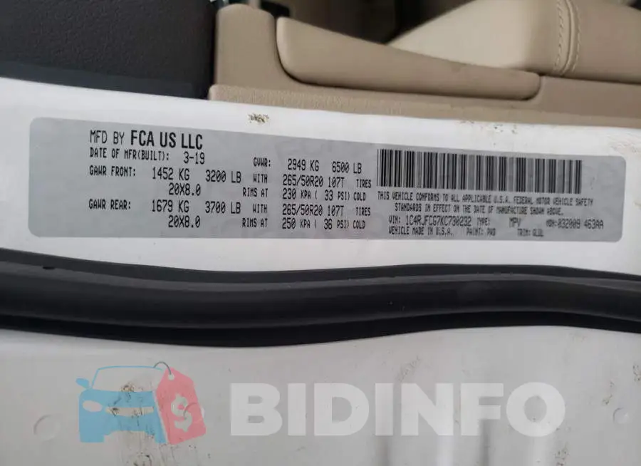 1C4RJFCG7KC730232 Photo# 12
