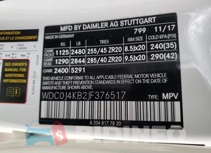 WDC0J4KB2JF376517 Photo# 13