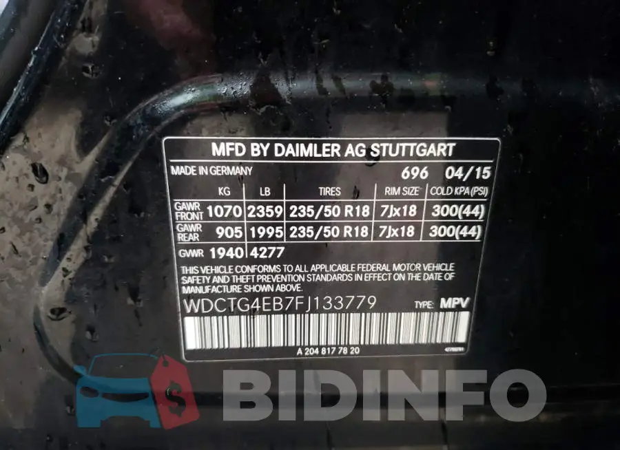 WDCTG4EB7FJ133779 Photo# 12