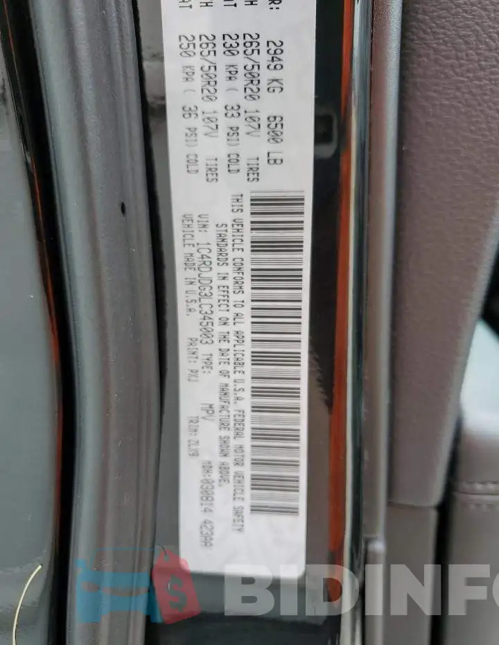 1C4RDJDG3LC345003 Photo# 10