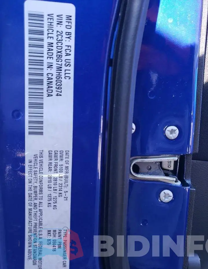 2C3CDXBG7MH603974 Photo# 13