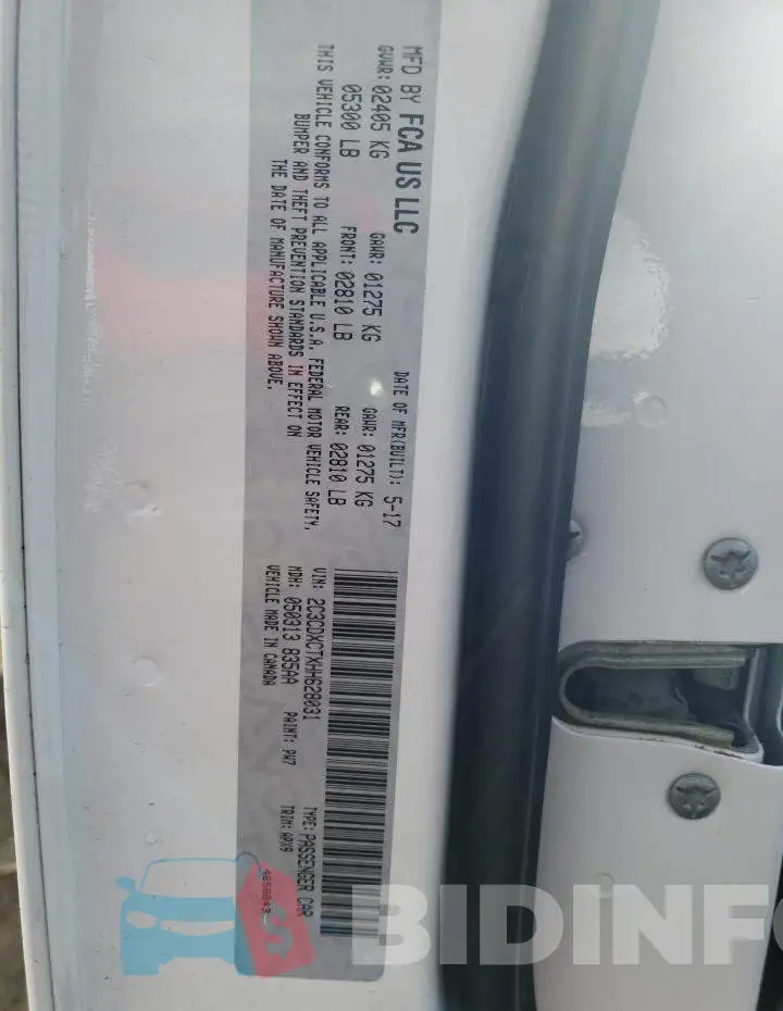2C3CDXCTXHH628031 Photo# 13