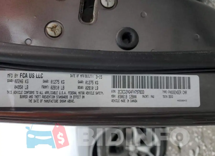 2C3CDZAG4FH797833 Photo# 12