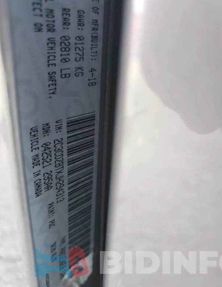 2C3CDZBTXJH294313 Photo# 10