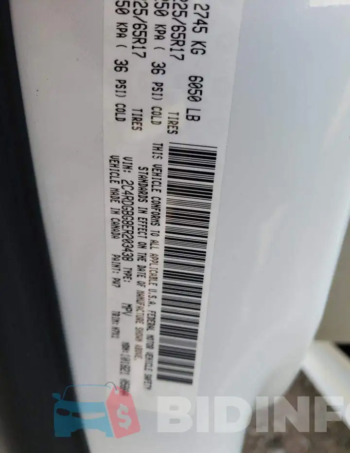 2C4RDGBG8ER203438 Photo# 10